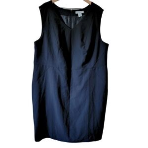 Liz Claiborne Black V-Neck Sleeveless Suiting Dress Plus Size 22 NWT